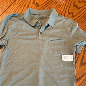 RVCA Men's Green Polo Shirt